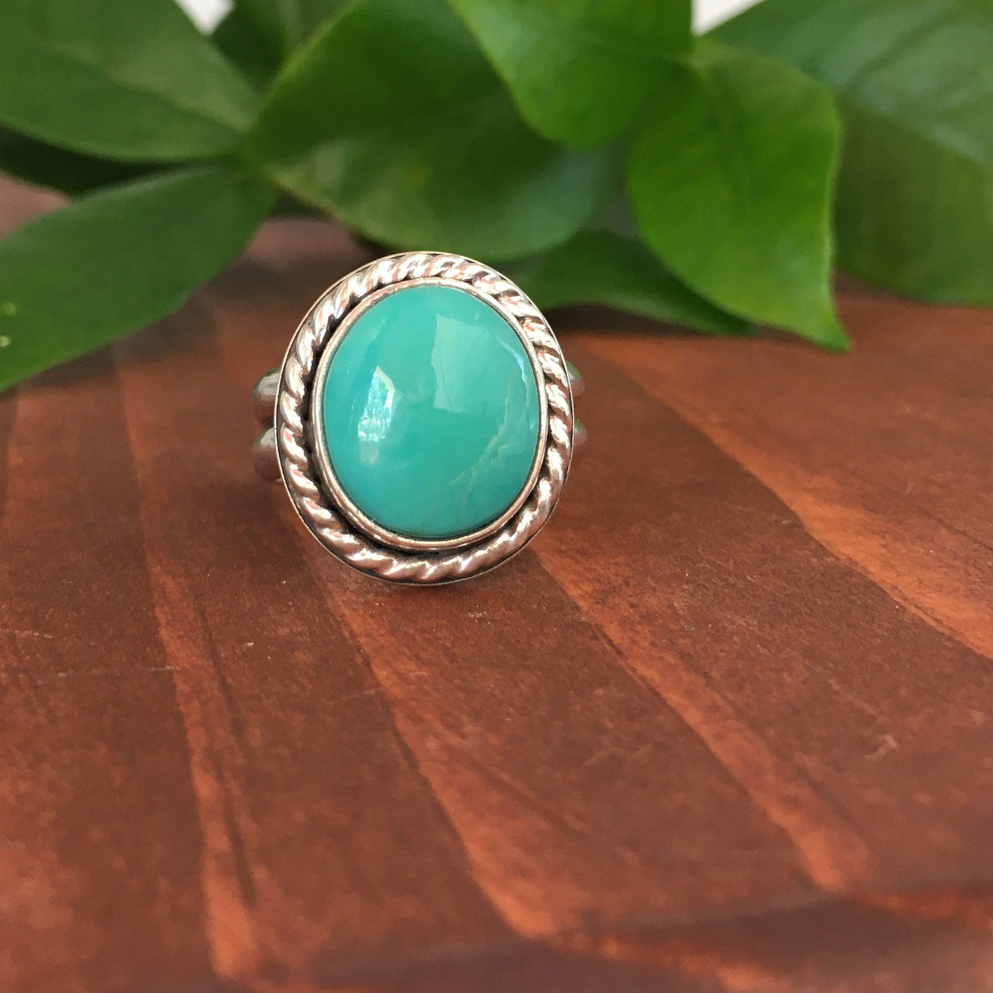 Royston Turquoise Ring Big bold Statement blue high grade size 6.5 men women western horse lover cowgirl boho hippie couturel