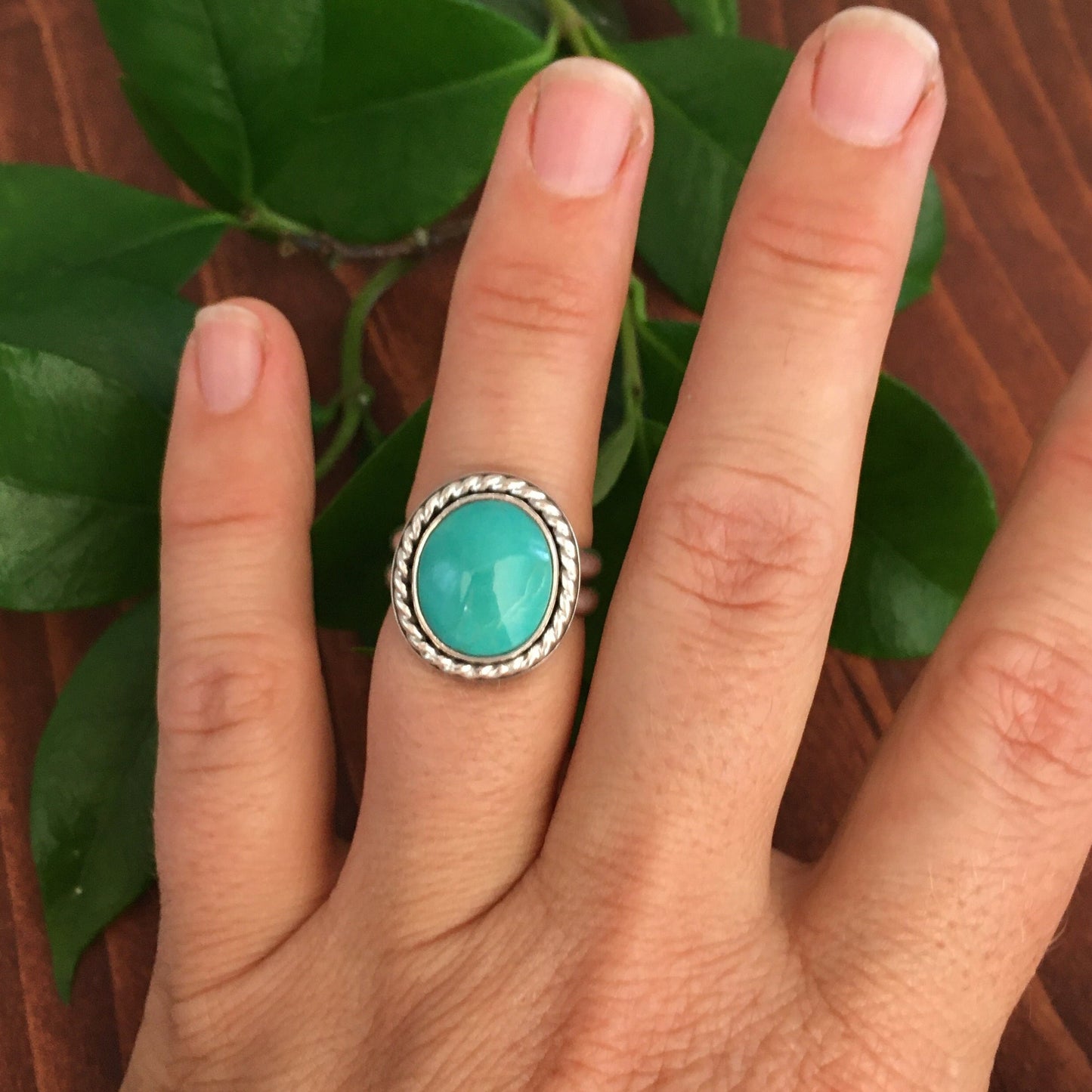 Royston Turquoise Ring Big bold Statement blue high grade size 6.5 men women western horse lover cowgirl boho hippie couturel