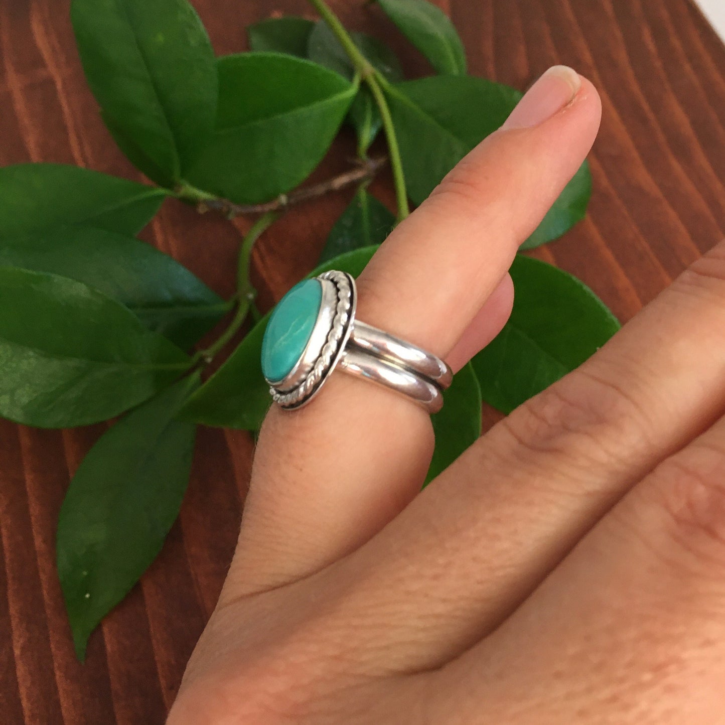 Royston Turquoise Ring Big bold Statement blue high grade size 6.5 men women western horse lover cowgirl boho hippie couturel