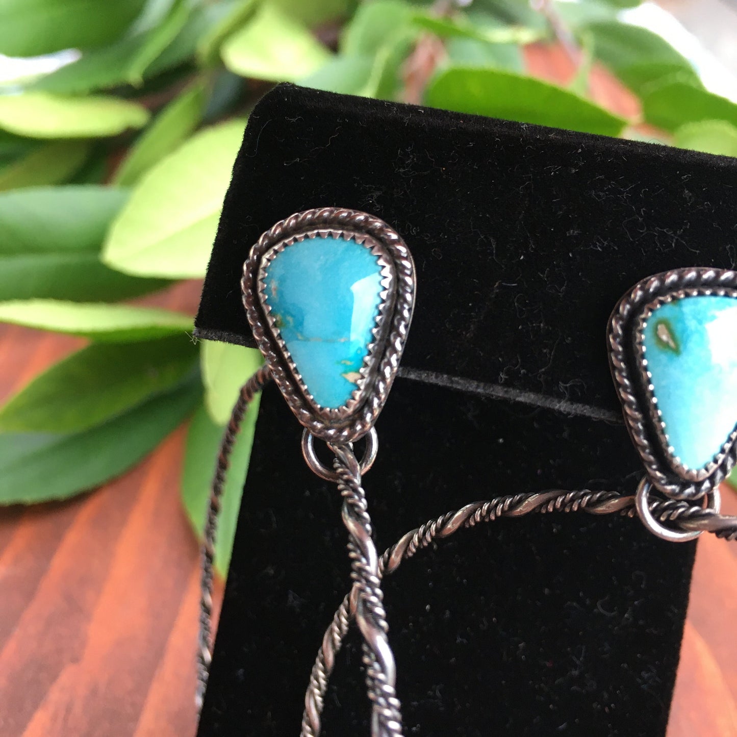 Huge Sonoran Mountain Blue Green Turquoise Large Hoops Chunky Twisted Design Stud Earrings Sterling Silver Bohemian dancing western concert